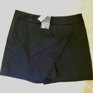 NWT Ann Taylor Skort black stretch side zipper spandex Sz 8